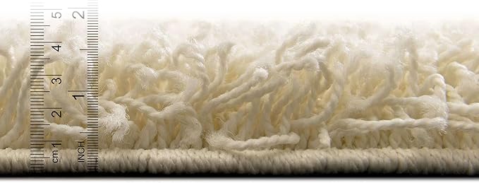 Unique Loom Solid Shag Collection Area Rug (9' x 12' Rectangle, Pure Ivory)