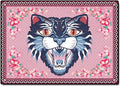 Cartoon Animal Pattern Area Rug Cute Cat Luxury Floral Decor for Carpet Farmhouse Bedroom Living Room Rugs Bathroom Kitchen Runner Mat Indoor Outdoor Non Slip Doormat 1.6' X 2.6'
