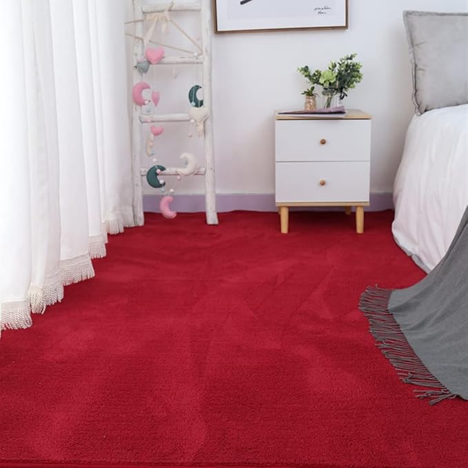 Soft Cashmere Area Rug Luxury Bedside Carpet Bedroom Living Room Mats Solid Color Children's Room Rugs Runner Carpets Indoor Mats Home Décor White Gray Red 2' X 8'
