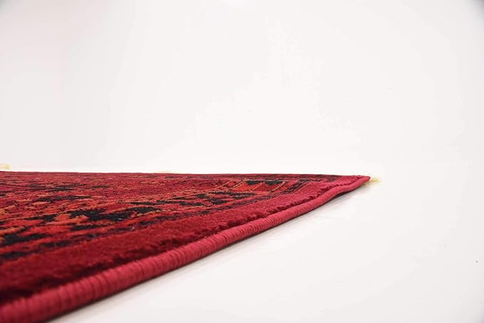 Unique Loom Tekke Collection Area Rug - Sheibani (5' 3" x 8' Rectangle, Red/ Black)
