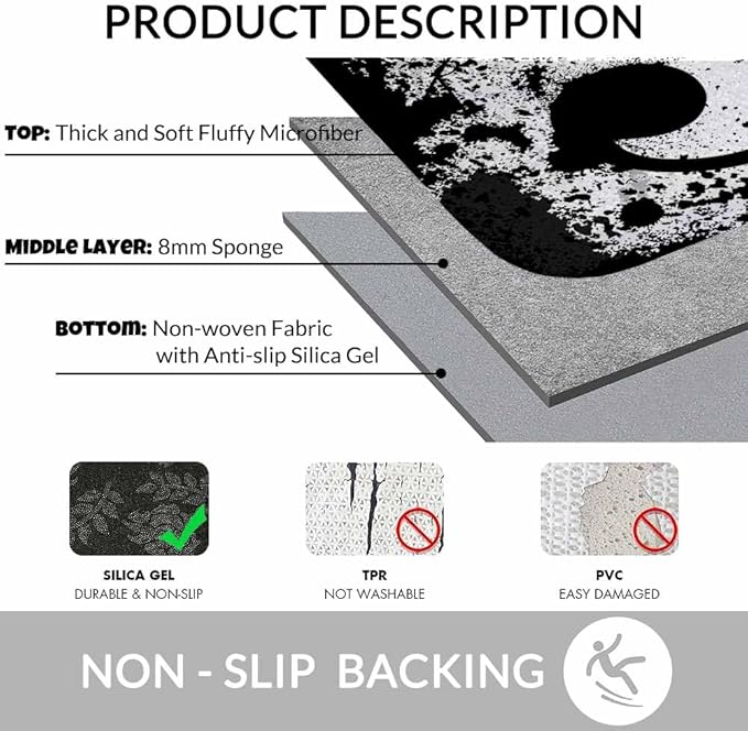 Music Notes Bath Rugs for Bathroom Durable Flannel Bath Rug Clearance Mats for Forlaundry Room and Kitchen Decor Carpt Washable 20 X 32 Inch Mat