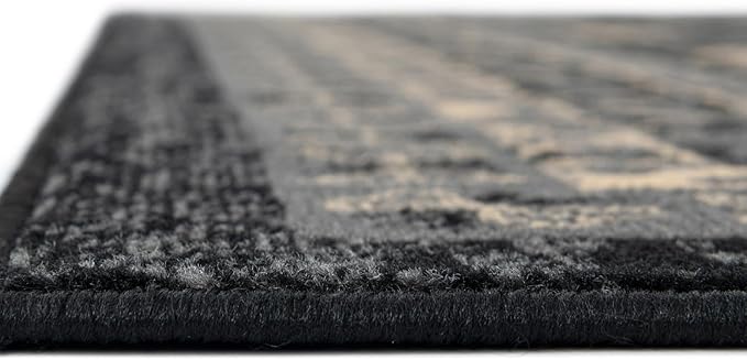 Unique Loom Taftan Collection Border Geometric Tribal Inspired Design Area Rug (2' 2 x 3' 0 Rectangular, Black/ Gray)
