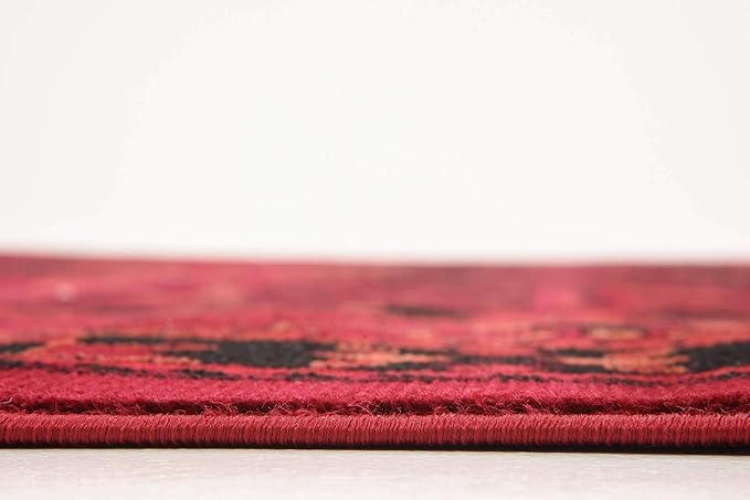 Unique Loom Tekke Collection Area Rug - Sheibani (9' x 12' Rectangle, Red/ Black)
