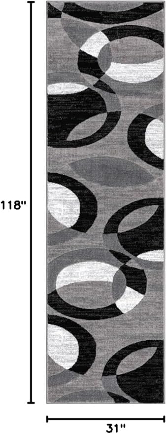 Well Woven Dulcet Bingo Grey Modern Geometric 2'7" x 9'10" Runner Rug