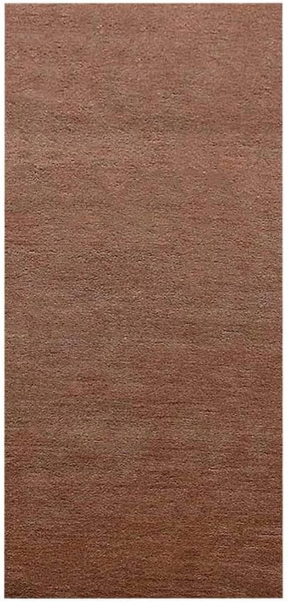 Hand Knotted Loom Wool ECO-Friendly Area Rugs - 2'6"x8', Runner, Light Brown Color, Solid Plain Design, High Pile Handmade Anti Skid Area Rugs for Living Room, Bed Room (L00111)