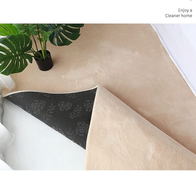 Soft Cashmere Area Rug Luxury Bedside Carpet Bedroom Living Room Mats Solid Color Children's Room Rugs Runner Carpets Indoor Mats Home Décor White Gray Red 6.5' X 13.1'