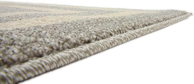 Unique Loom Athens Collection Classic Geometric Modern Border Design Area Rug (5' 0 x 8' 0 Rectangular, Gray/ Beige)