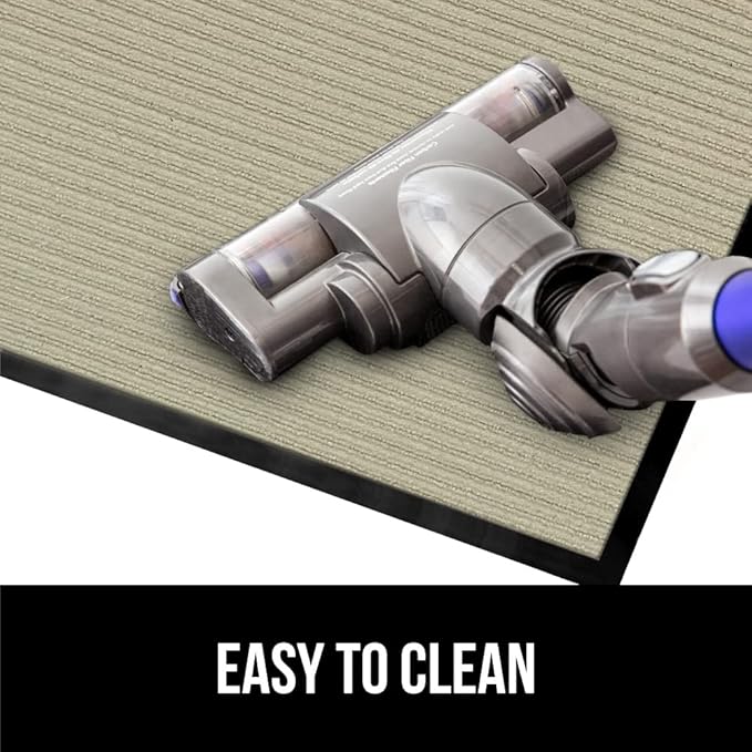 GORILLA GRIP Waterproof Traffic Guard Door Mat, 35x23, Heavy Duty Entryway Mats, Strong Rubber Back Commercial Utility Rugs for Office Hallway, Garage Floor and Home, Low Profile Carpet Runner, Beige