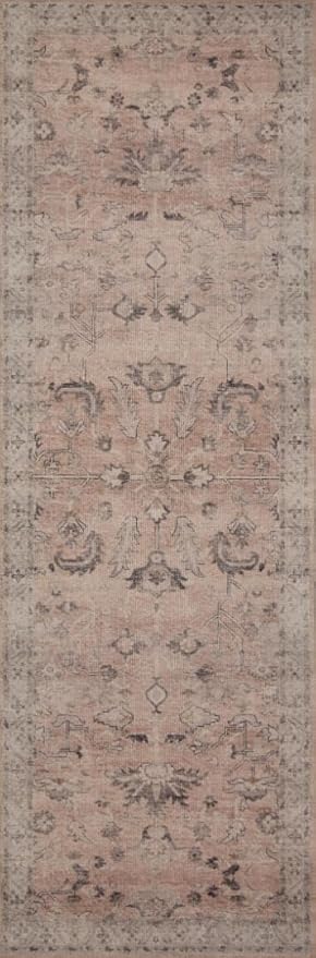Loloi Hathaway Collection HTH-06 Blush/Multi 9'-0" x 12'-0", .25" Thick Area Rug, Soft, Durable, Printed, Modern, Low Pile, Non-Shedding, Easy Clean, Living Room Rug