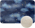 Stars and Clouds Bath Mats for Bathroom Dark Blue Watercolor Night Sky Galaxy Universe Space Floor Bath Rugs Machine Washable Bathmat Carpet Rug Room Decor for Shower Floor 16 X 24 inch Mat