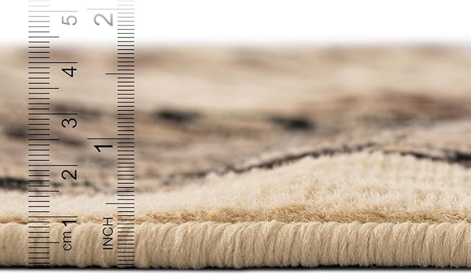 Unique Loom Sialk Hill Collection Area Rug - Washington (2' 7" x 13' 1" Runner Ivory/Black)