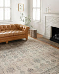Loloi Hathaway Collection HTH-04 Beige/Multi 5'-0" x 7'-6", .25" Thick Area Rug, Soft, Durable, Printed, Modern, Low Pile, Non-Shedding, Easy Clean, Living Room Rug