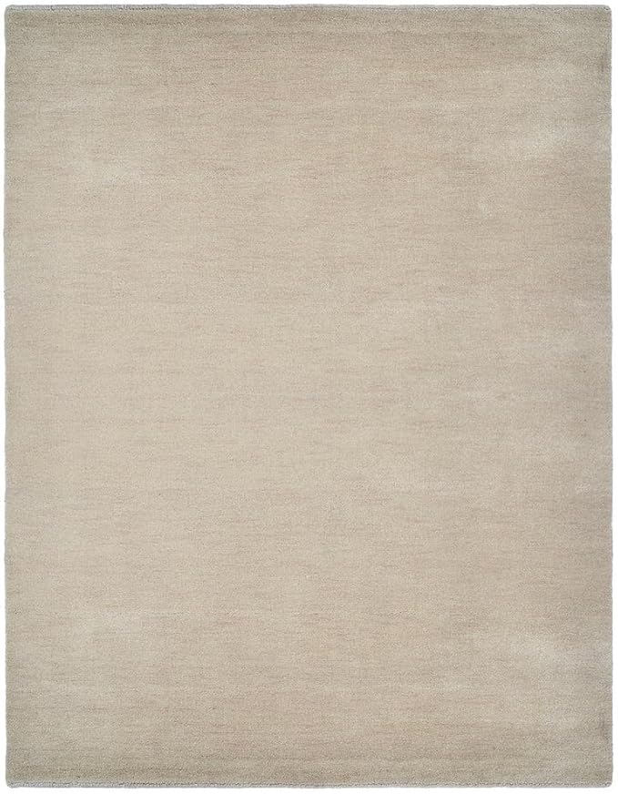 Hand Knotted Loom Wool ECO-Friendly Area Rugs - 4'x6', Rectangle, Beige Color, Solid Plain Design, High Pile Handmade Anti Skid Area Rugs for Living Room, Bed Room (L00111)