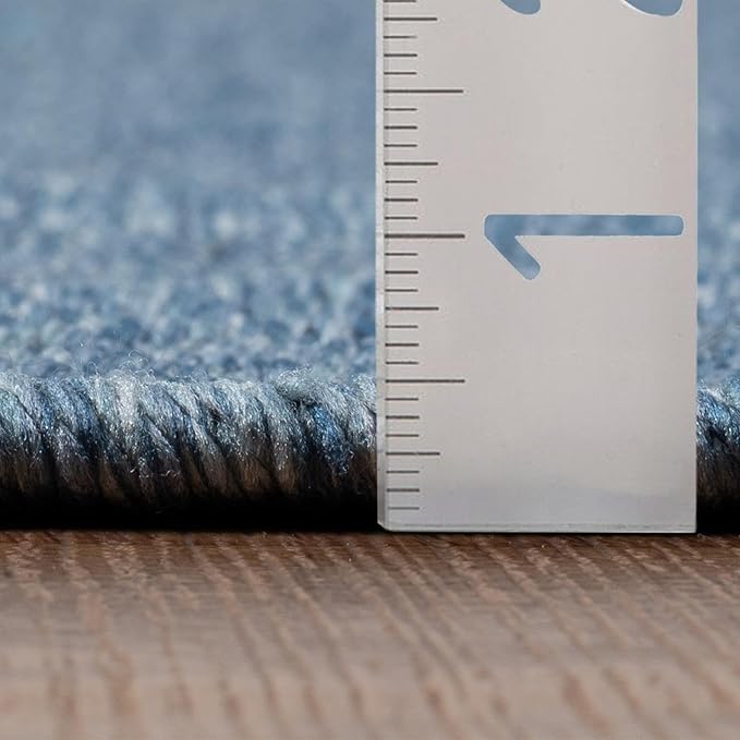 LUXE WEAVERS Modern Farmhouse Blue 6x9 Washable Area Rug, Anti-Slip Diamond Pattern Carpet
