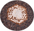 Round Area Rug – Soft and Durable Floor Mat for Living Room, Bedroom, or Entryway – Non-Slip Modern Carpet for Home Decor & Interior Styling(Tan&White 5X5)