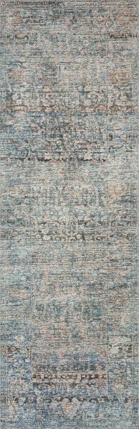 Loloi Amber Lewis Billie Collection BIL-05 Denim/Blush 7'-6" x 9'-6", 0.19" Thick Area Rug