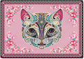 Cartoon Animal Pattern Area Rug Cute Cat Luxury Floral Decor for Carpet Farmhouse Bedroom Living Room Rugs Bathroom Kitchen Runner Mat Indoor Outdoor Non Slip Doormat 2.6' X 4'