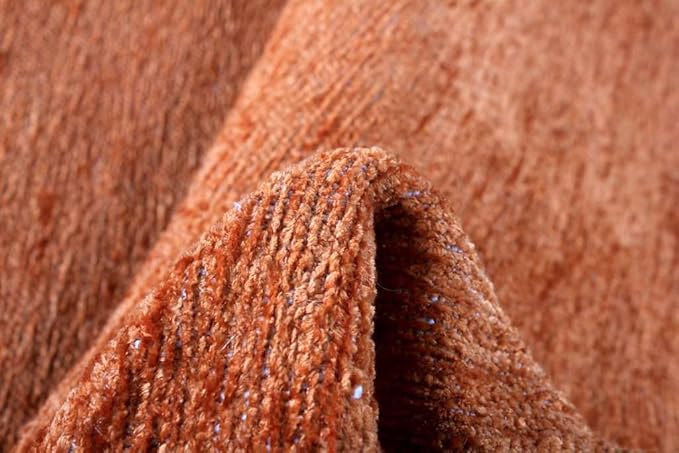 Alfa Rich 4x6 Burnt Orange Washable Area Rugs for Living Room Bedroom Kitchen Cotton Solid Decor Rug