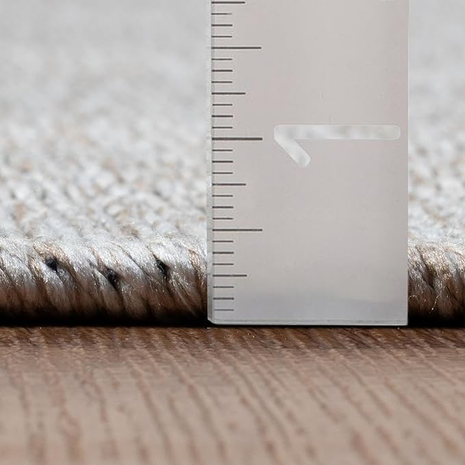 LUXE WEAVERS Modern Farmhouse Beige 8x10 Washable Area Rug, Anti-Slip Diamond Pattern Carpet