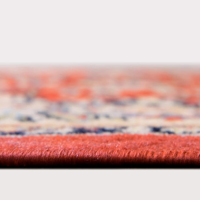 Rugs.com Yasmin Collection Rug – 8 Ft Square Terracotta Medium Rug Perfect for Living Rooms, Kitchens, Entryways