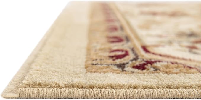Rugs.com Chateau Collection Rug – 2' x 7' Runner Cream Medium Rug Perfect for Hallways, Entryways