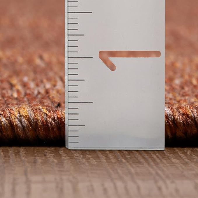 LUXE WEAVERS Modern Farmhouse Orange 6x9 Washable Area Rug, Anti-Slip Diamond Pattern Carpet