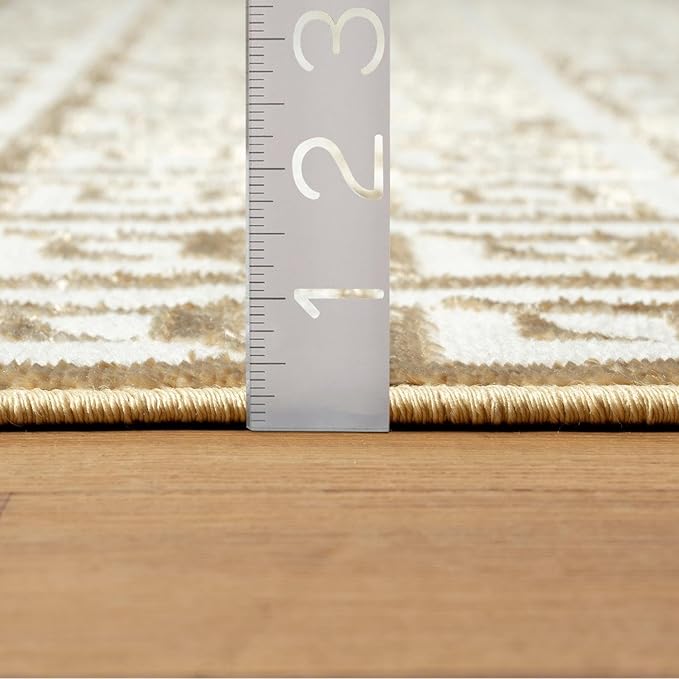 LUXE WEAVERS Geometric Greek Pattern Area Rug, Gold, 8'X10'