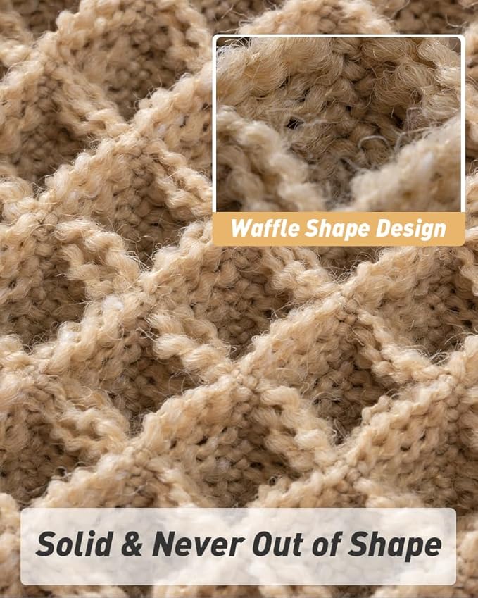 AMOAMI Upgraded Waffle Bath Mat, Super Absorbent Non Slip Bath Mats for Bathroom Floor, Machine Washable Bathroom Rugs with Tassels, Rubber Backed Bathroom Mats, Ultra Soft, 20" x 32", Brown