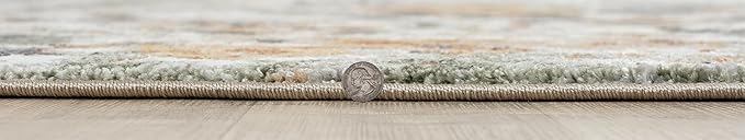 Keen Home Design Area Rugs - 8ft Round Non-Shedding, Abstract Rugs for Kitchen, Living Room, Bedroom, Dining Room, Entryway - Size: 7'10" Square, Multi