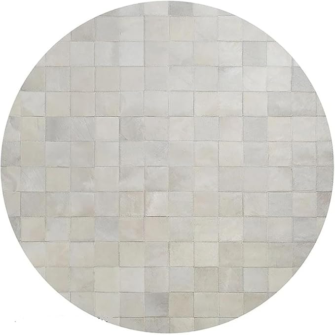 Round Area Rug – Soft Modern Carpet for Living Room, Bedroom, Entryway – Non-Slip Durable Floor Mat for Home Décor (White_3X3)