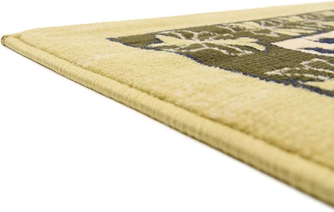 Unique Loom Taftan Collection Border Geometric Tribal Inspired Design Area Rug (8' 0 x 8' 0 Square, Gold/ Gray)