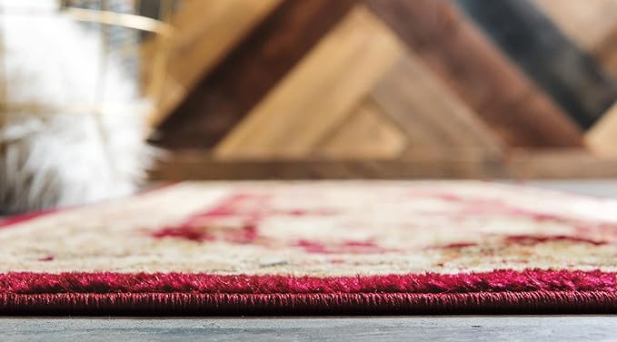 Rugs.com Chateau Collection Rug – 3' x 16' 5 Runner Red Medium Rug Perfect for Hallways, Entryways