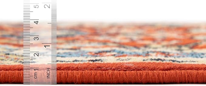 Unique Loom Sialk Hill Collection Area Rug - Washington (8' Round Terracotta/Cream)