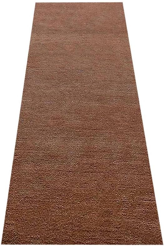 Hand Knotted Loom Wool ECO-Friendly Area Rugs - 2'6"x8', Runner, Light Brown Color, Solid Plain Design, High Pile Handmade Anti Skid Area Rugs for Living Room, Bed Room (L00111)