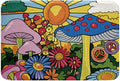 Kawaii Mushroom Bathroom Rugs Boho Sun Bath Mat Hippie Groovy Floral Non Slip Bath Rugs 60s 70s Retro Vintage Theme Fluffy Plush Rugs 16x24 Chic Daisy Flower Shower Carpet Geometric Striped Decor