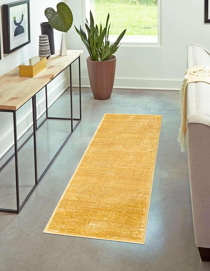 Unique Loom Finsbury Collection Area Rug - Kate (2' x 8' Runner, Yellow)