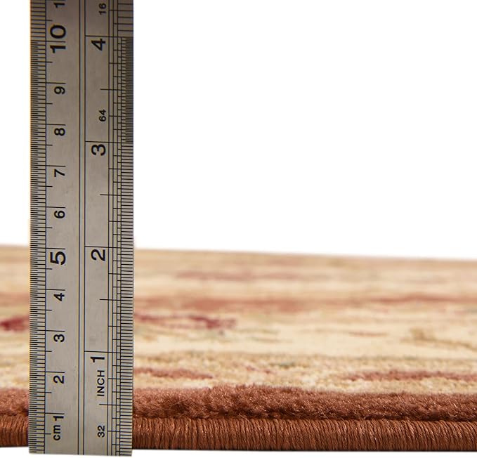 Unique Loom Versailles Collection Traditional Classic Floral Motif Area Rug (10' 0 x 13' 0 Rectangular, Terracotta/ Ivory)