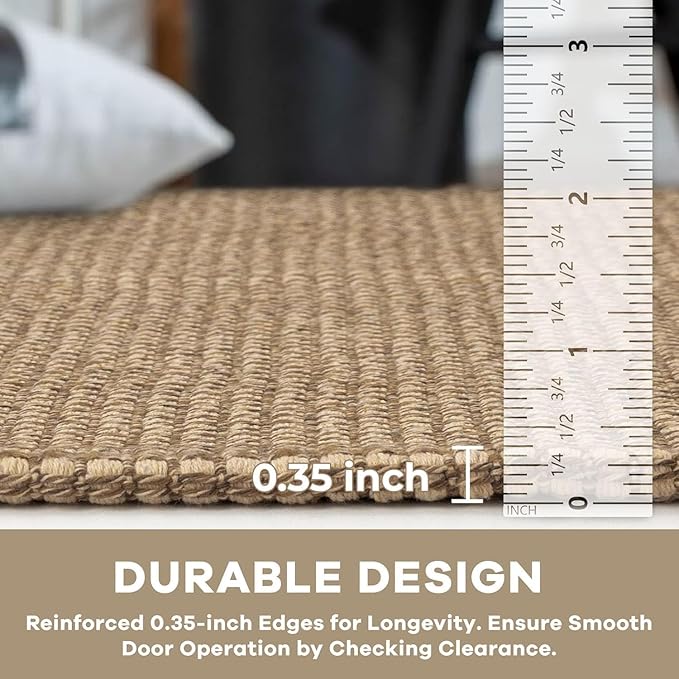 KOZYFLY Washable Area Rug 7.5x10 ft Rubber Backed Non Slip Rugs for Living Room Braided Cotton Bedroom Rug Woven Office Rugs Indoor Floor Carpets for Dining Bedroom Living Room, Tan/Orange/Brown