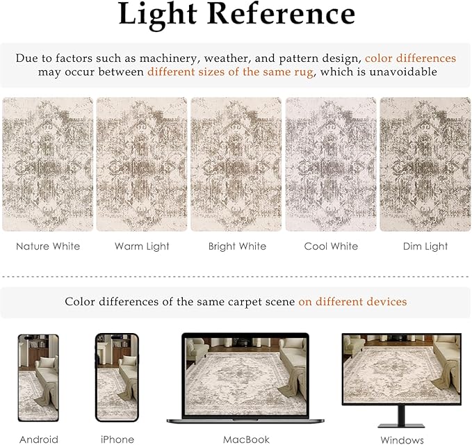 Runner Rug 2x12 Beige Hallway Washable Carpet Non Slip Vintage Medallion Carpet Low Pile Soft Distressed Retro Indoor Long Rug for Entryway Kitchen Bathroom Laundry Bedroom