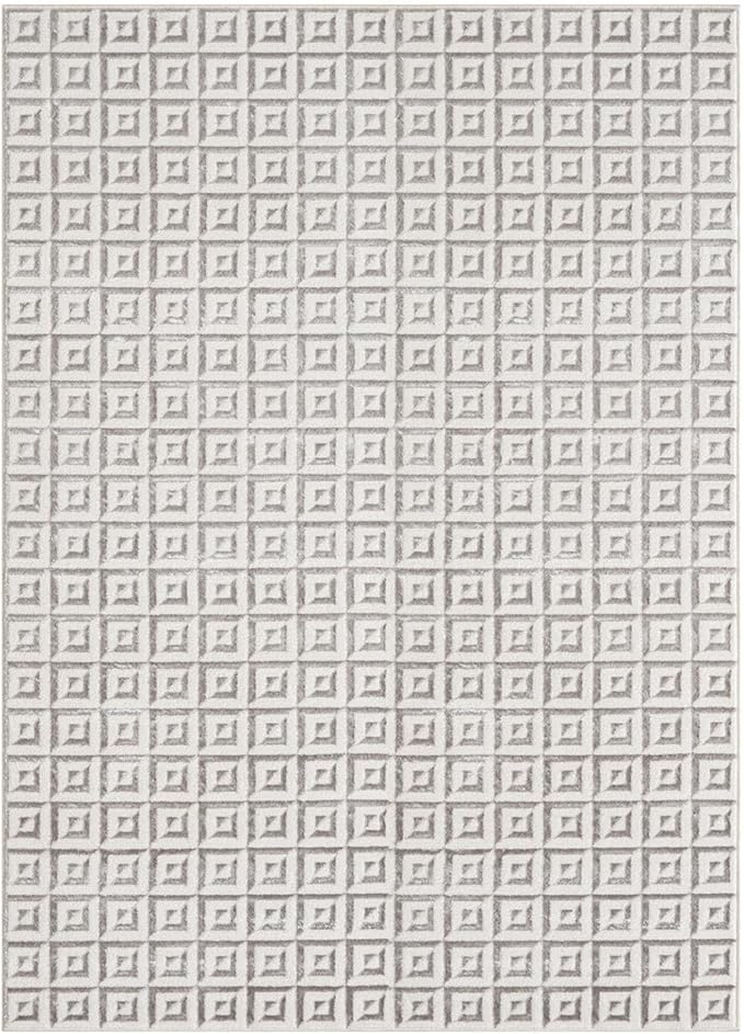 LUXE WEAVERS Geometric Greek Pattern Area Rug, Gray, 4'X5'