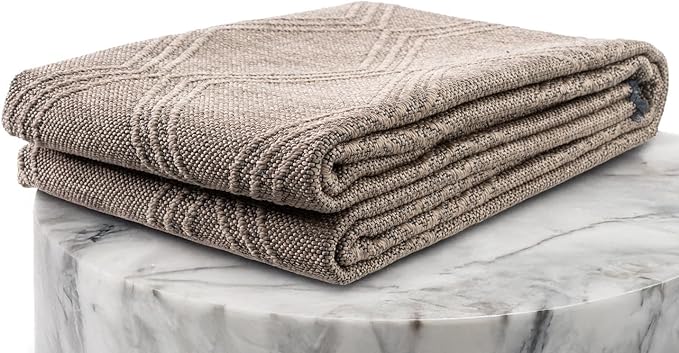 LUXE WEAVERS Modern Farmhouse Brown 9x12 Washable Area Rug, Anti-Slip Diamond Pattern Carpet