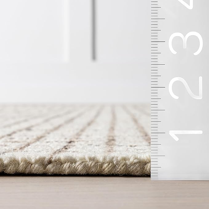 Rugs USA Melrose Cream, 7'6" x 9'6", Handmade, Wool & Cotton, Soft and Cozy, High Traffic, Stain Resistant, Easy Clean, Durable Area Rug for Bedroom, Living Room, Dining Space, Den, Entryway