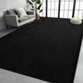 Large Area Rugs for Living Room Bedroom, 4x6 Feet Black Rug, Minimalist Modern Shag Rug, Soft Thick Comfy Memory Foam Indoor Carpet, Non-Slip Washable Rug for Boys Girls Dorm Nursery Room Home Decor