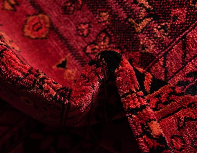 Unique Loom Tekke Collection Area Rug - Sheibani (10' x 13' Rectangle, Red/ Black)