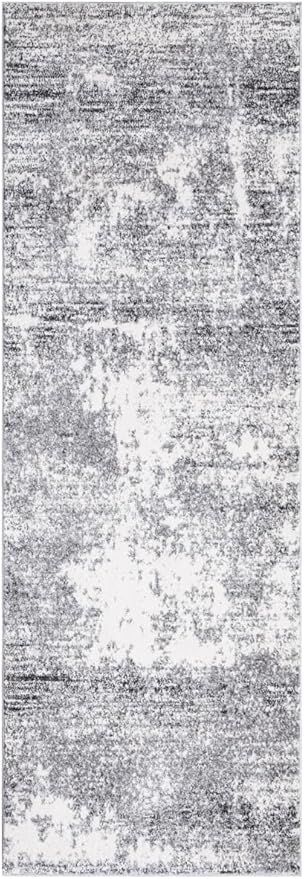 Keen Home Design Area Rugs - Non-Shedding, Thick Pile Abstract Rugs for Kitchen, Living Room, Bedroom, Dining Room, Entryway (Abstract Cream/Grey, 2'8'' x 7'7'')
