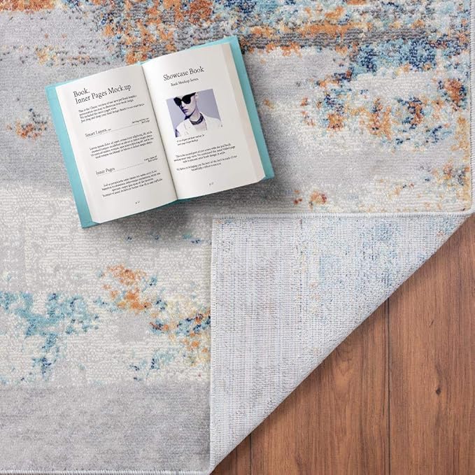 LUXE WEAVERS Euston Collection Multi 2x3 Modern Abstract Area Rug