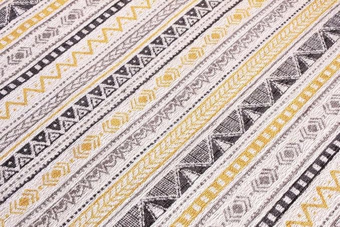 Alfa Rich 3x5 Yellow Gray White Washable Area Rugs for Living Room Bedroom Kitchen Cotton Runner Rug