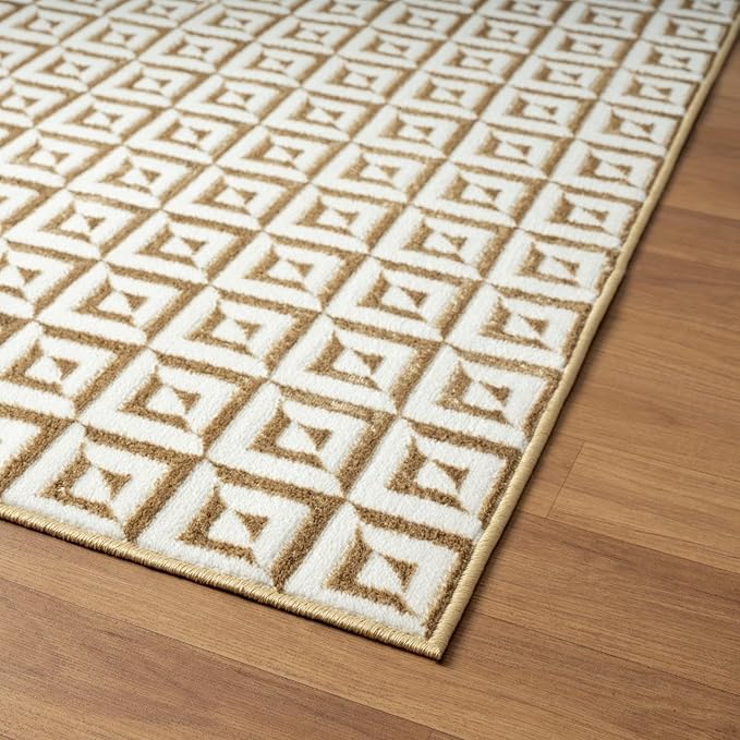 LUXE WEAVERS Geometric Greek Pattern Area Rug, Gold, 8'X10'