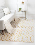 Marilyn Monroe Glam Collection Area Rug - Trellis (10'x 14' 1" Rectangle, White Gold/ Gold)