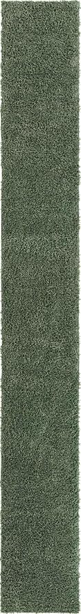Unique Loom Davos Shag Collection Area Rug - Solid (2' 7" x 20' Runner, Sage)